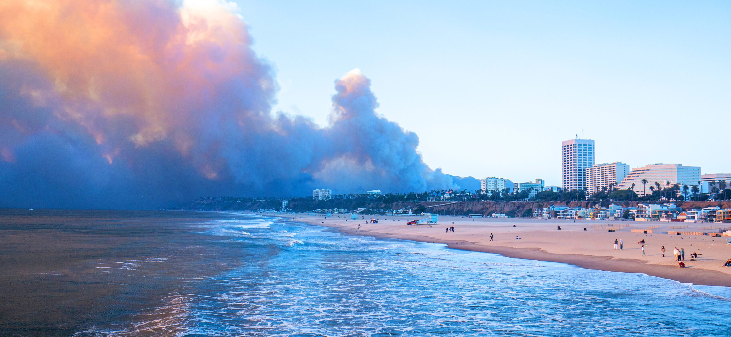 A view from Pacific Palisades during a summer night in Southern California.
