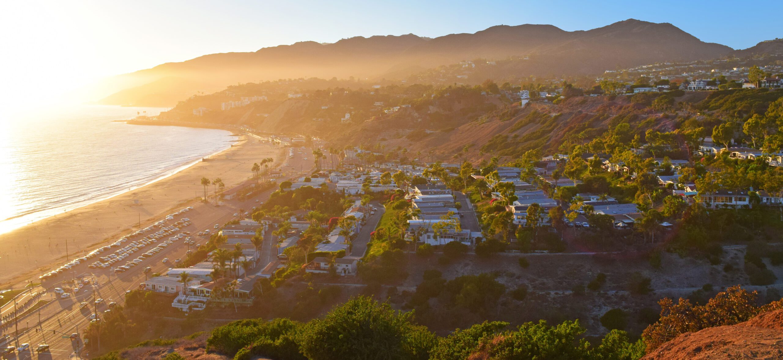 A view from Pacific Palisades during a summer night in Southern California.